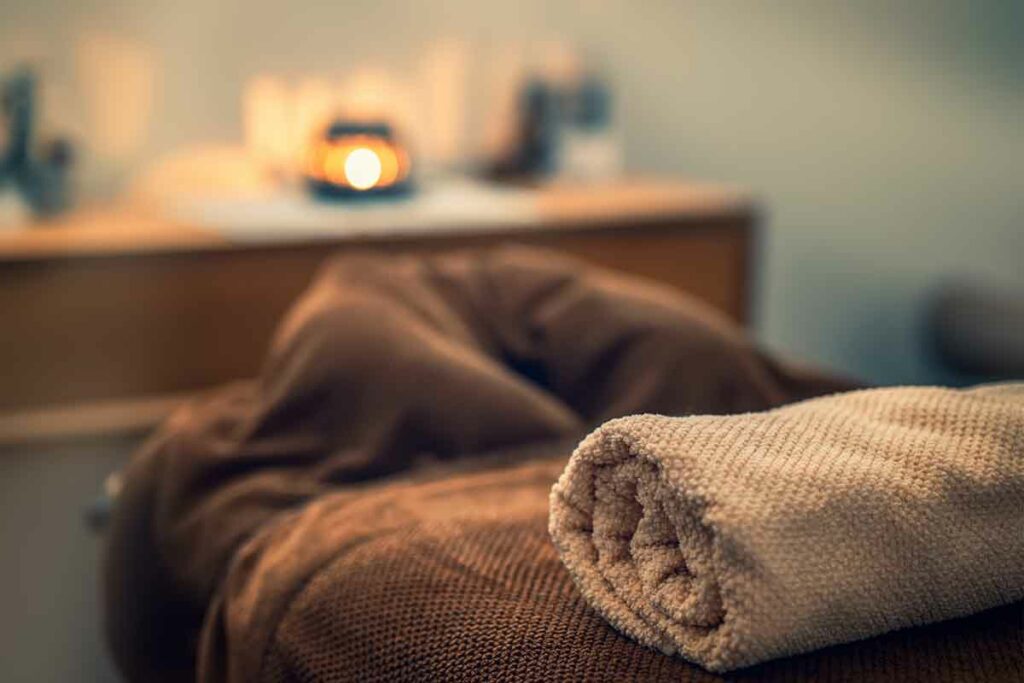Massage table and fleece